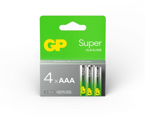 Photo de Lot de 4 piles Alcaline GP Batteries Super type AAA (LR3) 1,5V