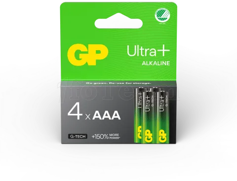 Photo de Lot de 4 piles Alcaline GP Batteries Ultra Plus type AAA (LR3) 1,5V