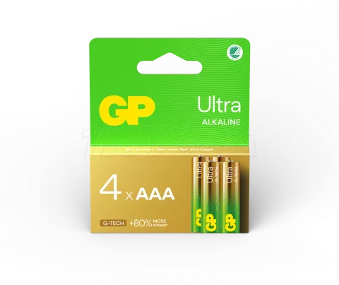 Photo de Lot de 4 piles Alcaline GP Batteries Ultra type AAA (LR03) 1,5V
