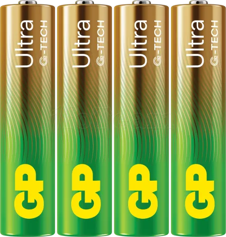 Photo de Lot de 4 piles Alcaline GP Batteries Ultra type AAA (LR03) 1,5V