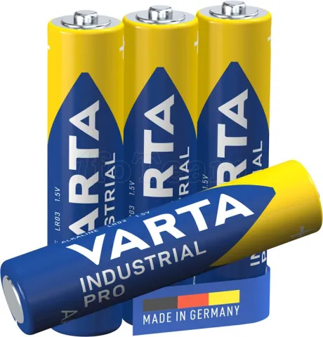 Photo de Lot de 4 Piles Alcaline Varta Industrial Pro AAA (LR03) 1,5V