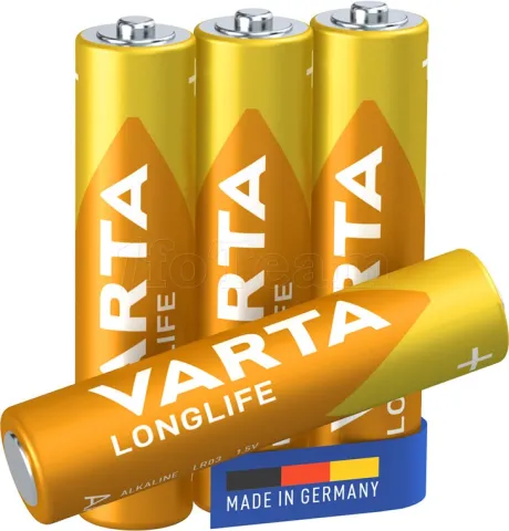 Photo de Lot de 4 piles Alcaline Varta Longlife type AAA (LR3) 1,5V