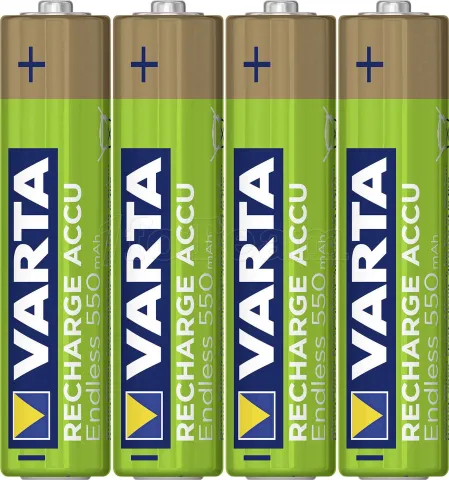 Photo de Lot de 4 piles rechargeables Varta type AAA 1,2V - 550 mAh (R03)