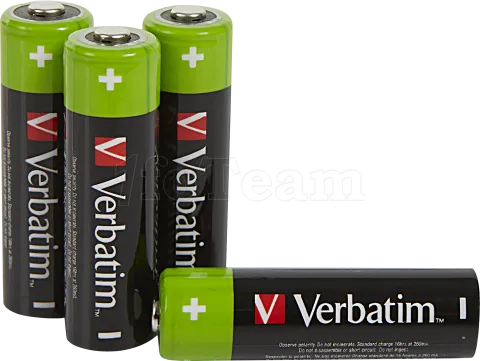Photo de Lot de 4 piles rechargeables Verbatim Premium type AA (LR6) 1,2V 2500mAh