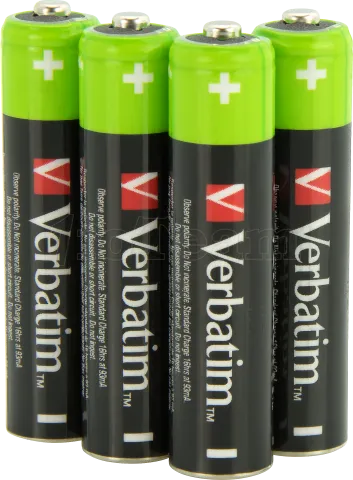 Photo de Lot de 4 piles rechargeables Verbatim Premium type AAA (LR03) 1,2V 950mAh