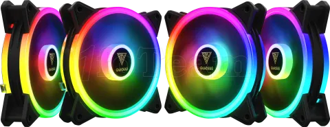 Photo de Lot de 4 Ventilateurs de boitier Gamdias Aeolus M2 RGB 12cm (Noir)