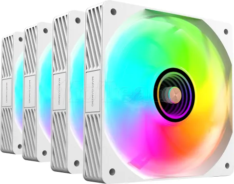 Photo de Lot de 4 Ventilateurs de boitier Mars Gaming MF-SI RGB - 12cm (Blanc)