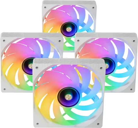 Photo de Lot de 4 Ventilateurs de boitier Mars Gaming MF-SI RGB - 12cm (Blanc)