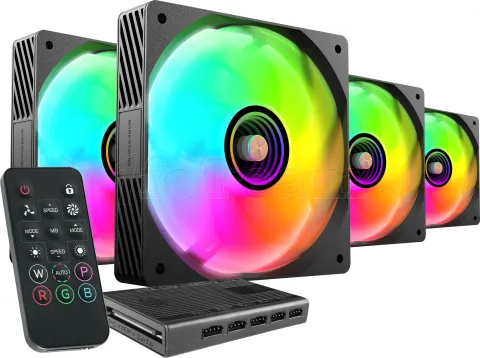 Photo de Lot de 4 Ventilateurs de boitier Mars Gaming MF-SI RGB - 12cm (Noir)