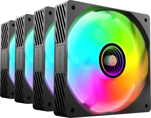 Photo de Lot de 4 Ventilateurs de boitier Mars Gaming MF-SI RGB - 12cm (Noir)