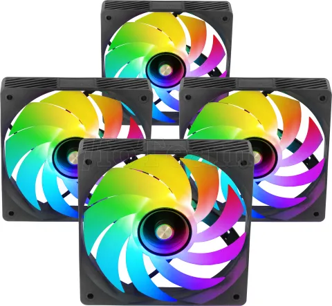 Photo de Lot de 4 Ventilateurs de boitier Mars Gaming MF-SI RGB - 12cm (Noir)