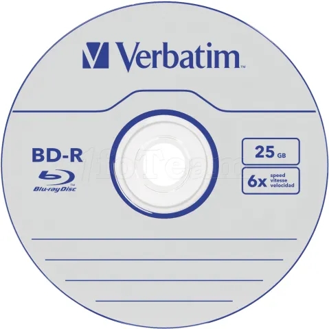 Photo de Lot de 5 Blu-Ray 6x Verbatim Datalife 25Go imprimable