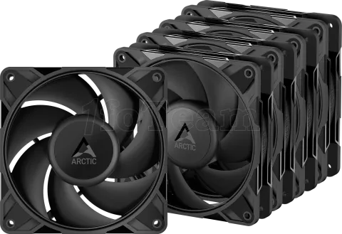 Photo de Lot de 5 Ventilateurs de boitier Arctic P12 Pro PST Low Noise - 12cm (Noir)