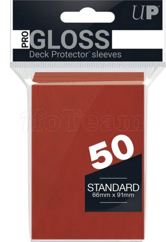 Photo de Lot de 50 Sleeves Ultra Pro Pro-Gloss Format Standard 66x91mm (Rouge)