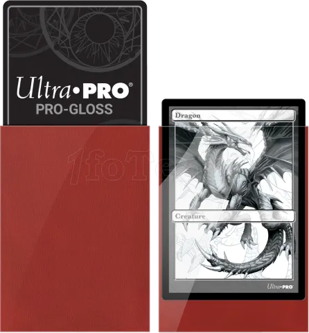 Photo de Lot de 50 Sleeves Ultra Pro Pro-Gloss Format Standard 66x91mm (Rouge)