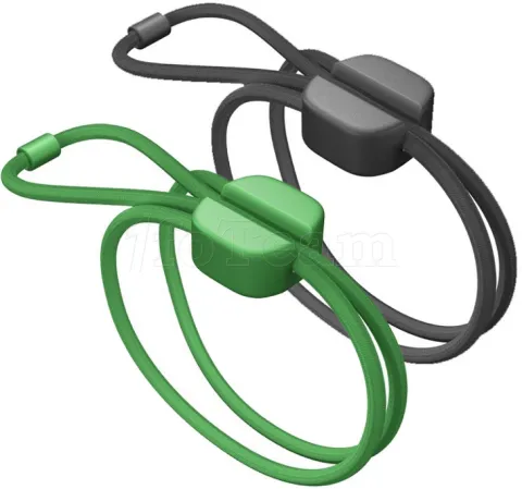 Photo de Lot de 6 Organisateurs de câbles BlueLounge Pixi (Noir/Vert)