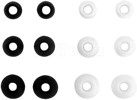 Photo de Lot de 6 paires d'Embouts de rechange pour Ecouteurs T'nB (Noir/Blanc)