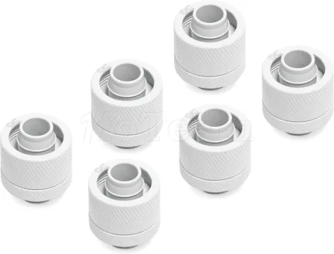 Photo de Lot de 6 Raccords à compression pour Tube Ø10/16mm - G1/4 Alphacool Eiszapfen (Blanc)