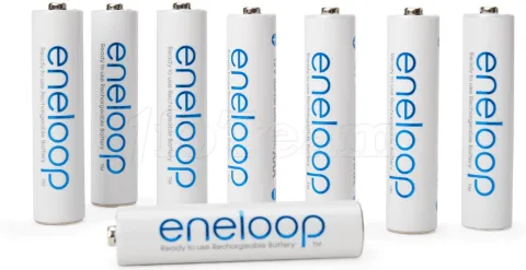 Photo de Lot de 8 piles rechargeables Panasonic Eneloop type AAA 1,2V - 750 mAh (R03)