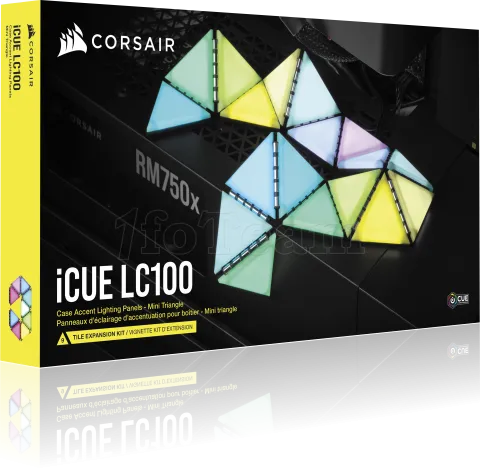 Photo de Lot de 9 Mini Triangle LED Corsair iCue LC100 Case Accent Lighting Panels RGB