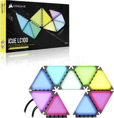 Photo de Lot de 9 Mini Triangles RGB Corsair iCue LC100 Case Accent Lighting Panels