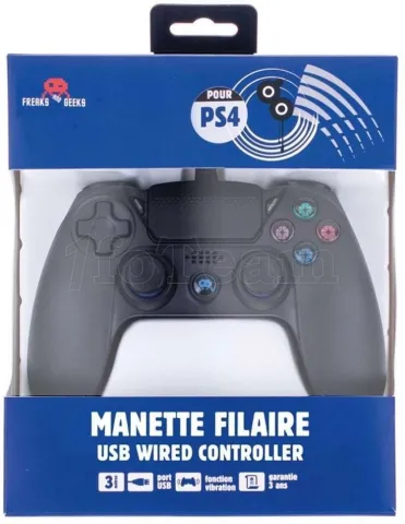 Photo de Manette de jeu filaire Freaks and Geeks pour PS4 (Noir)