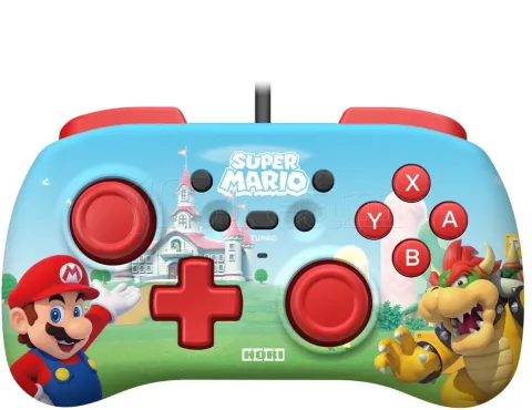 Photo de Manette de jeu filaire Hori Mini Super Mario pour Nintendo Switch (Bleu/Rouge)