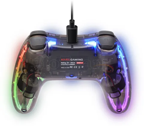 Photo de Manette de jeu filaire Mars Gaming MGP-C RGB (Transparent)