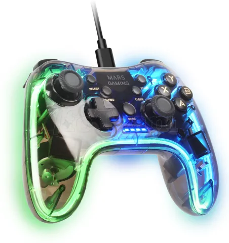 Photo de Manette de jeu filaire Mars Gaming MGP-C RGB (Transparent)
