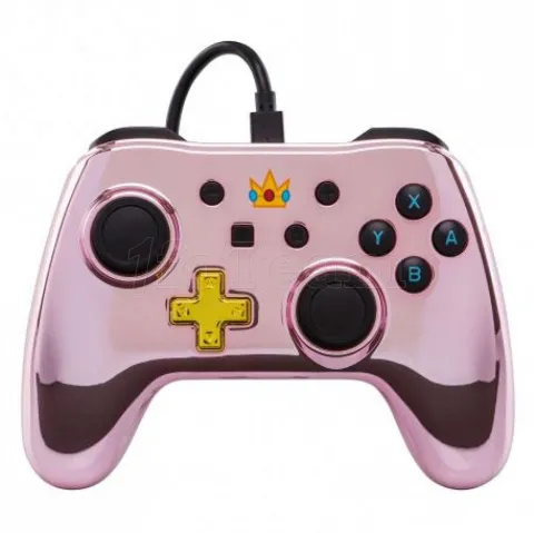 Photo de Manette de jeu filaire PowerA Chrome Princesse Peach pour Nintendo Switch (Rose)