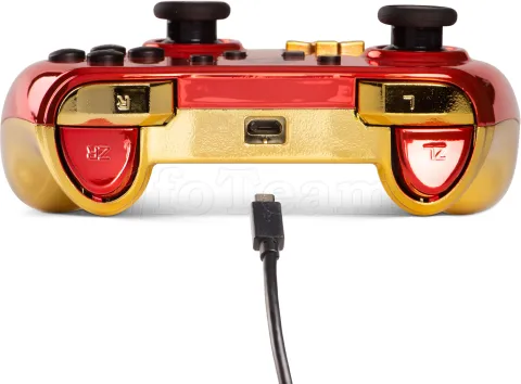 Photo de Manette de jeu filaire PowerA Chrome Samus Aran (Metroïd) pour Nintendo Switch (Rouge/Or)