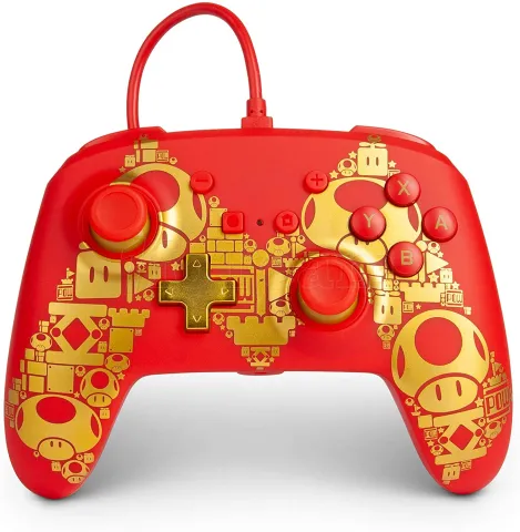 Photo de Manette de jeu filaire PowerA Enhanced Golden M pour Nintendo Switch (Rouge/Or)