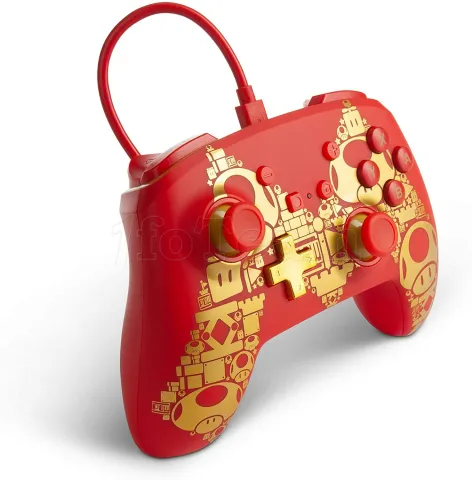 Photo de Manette de jeu filaire PowerA Enhanced Golden M pour Nintendo Switch (Rouge/Or)