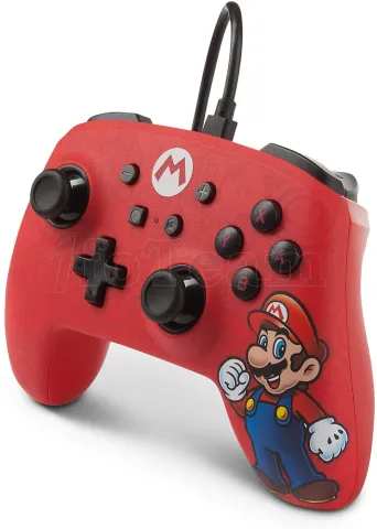 Photo de Manette de jeu filaire PowerA Enhanced Mario pour Nintendo Switch  (Rouge/Noir)