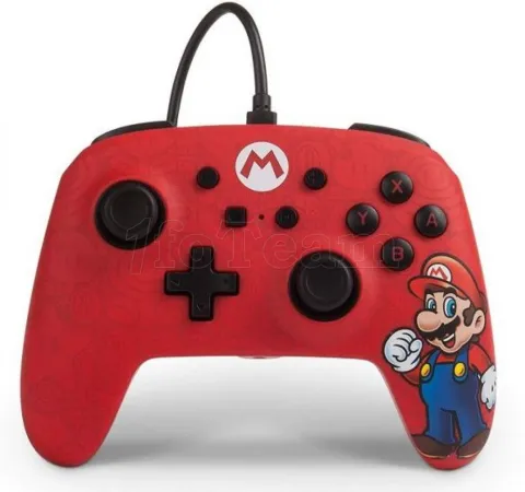 Photo de Manette de jeu filaire PowerA Enhanced Mario pour Nintendo Switch  (Rouge/Noir)