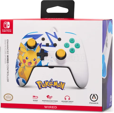 Photo de Manette de jeu filaire PowerA Enhanced Pokémon : Pikachu High Voltage pour Nintendo Switch/PC