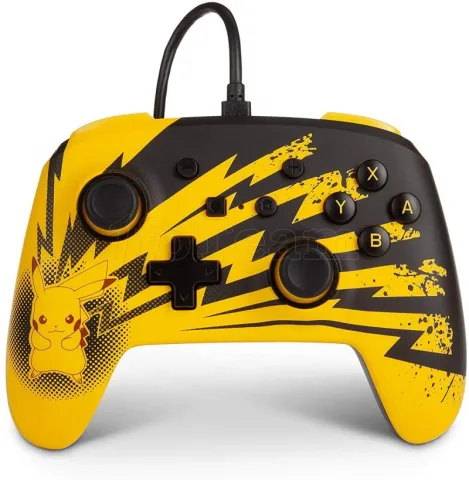 Photo de Manette de jeu filaire PowerA Enhanced Pokemon Pikachu Lightning pour Nintendo Switch (Noir/Jaune)