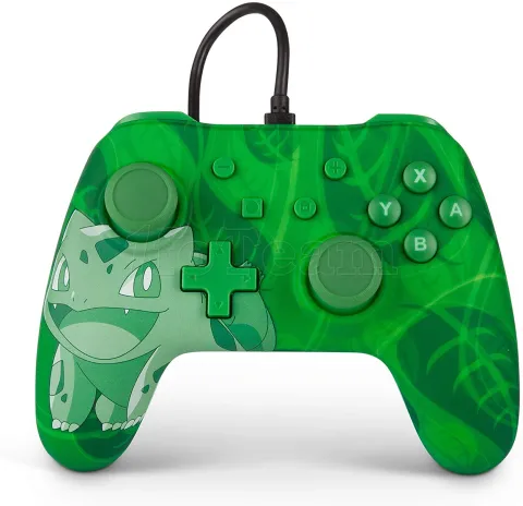 Photo de Manette de jeu filaire PowerA Pokémon Total Bulbizarre pour Nintendo Switch (Vert)