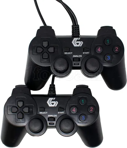 Photo de Manette de jeu Gembird pour PC (Noir) - Pack de 2