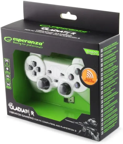 Photo de Manette de jeu sans fil Esperanza Corsair EG106 (Blanc)