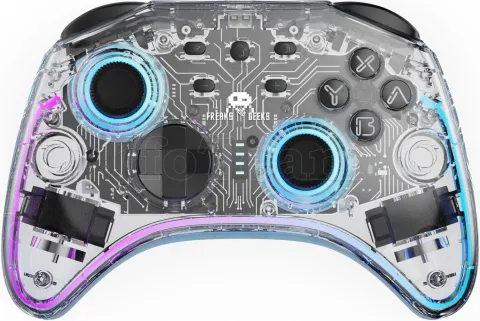Photo de Manette de jeu sans fil Freaks and Geeks Polychroma (Transparent)