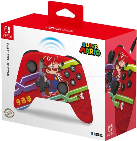 Photo de Manette de jeu sans fil Hori Super Mario pour Nintendo Switch (Rouge)
