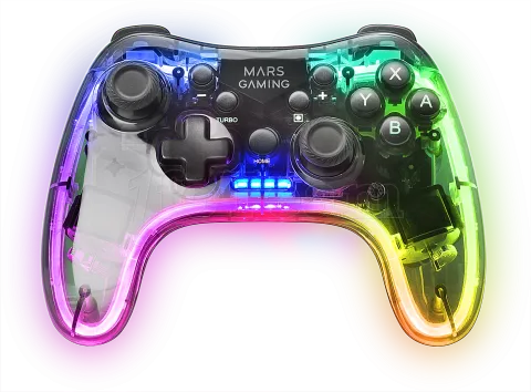 Photo de Manette de jeu sans fil Mars Gaming MGP-BT RGB (Transparent)