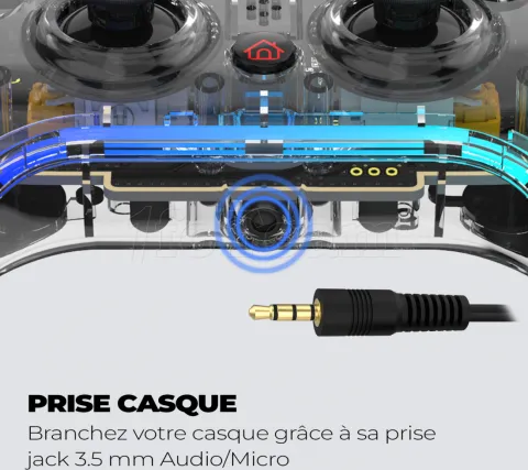 Photo de Manette de jeu sans fil Spirit Of Gamer Neon Bluetooth RGB (Transparent)