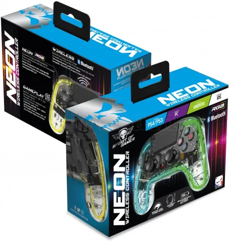 Photo de Manette de jeu sans fil Spirit Of Gamer Neon Bluetooth RGB (Transparent)