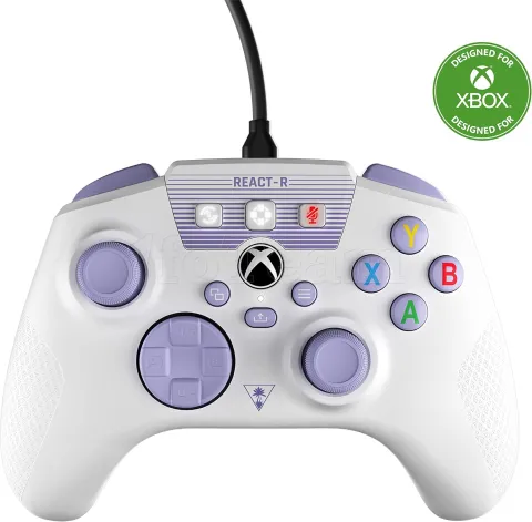 Photo de Manette de jeu Turtle Beach React-R pour Xbox (Blanc/Violet)