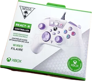 Photo de Manette de jeu Turtle Beach React-R pour Xbox (Blanc/Violet)