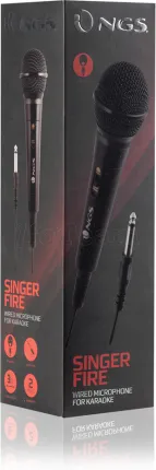 Photo de Microphone filaire NGS Singer Fire Jack 6,35mm 3m (Noir)