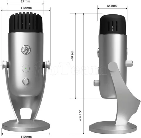 Photo de Microphone sur pied Arozzi Colonna USB (Argent)