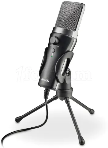 Photo de Microphone sur pied NGS MS120 USB (Noir)